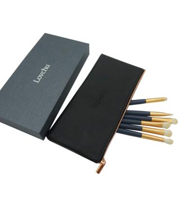 Buy 7-Piece Blue Professional Eye Makeup Brush Set | Blending Highlighting & Shading Tools with Cosmetic Bag - Perfect for Eyeshadow & Cream Powder - Buy Online on GoSupps.com