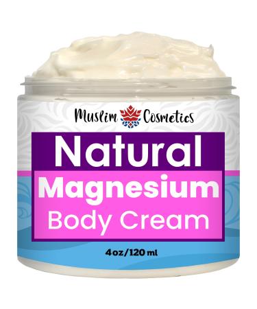 Magnesium Lotion/Cream / 100% Natural Zechstein Minerals Topical Magnesium Body Butter/Hydrating/Non-GMO // Made in Canada - Muslim Cosmetics - Magnesium Lotion (4oz (120ml))