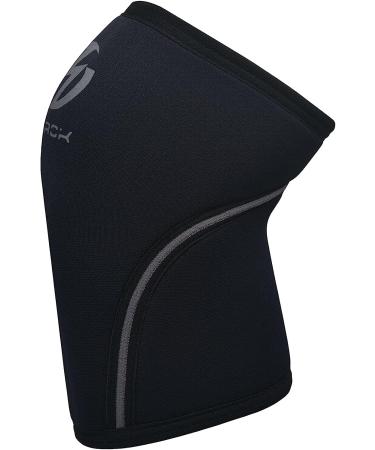 7mm Neoprene Compression Knee Sleeves (1 Pair) for Cross Training, Weightlifting, Powerlifting - Large Black - Buy Online on GoSupps.com