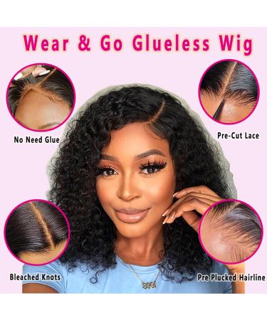 Domiso Deep Wave Bob Wig 12 Inch - Glueless Human Hair Lace Wig for Black Women - Buy Online on GoSupps.com
