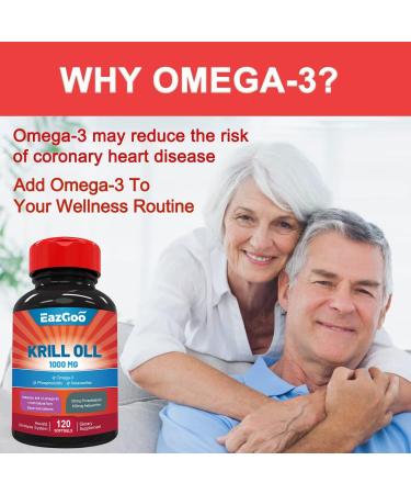 Antarctic Krill Oil 1000mg Omega 3 Supplement EPA DHA Phospholipids and Astaxanthin- 120 Softgels 120 Count (Pack of 1) - Buy Online on GoSupps.com