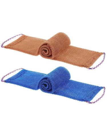 2 pieces of shower sponge with stem exfoliating washcloth towel African peeling network bathing sponge.