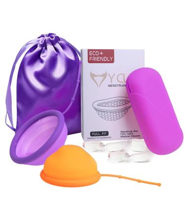Mhduyeg menstrual disc period cup menstrual cup menstrual disc purple periodic disc reusable menstrual cup menstrual cup menstrual disk with 5 towels