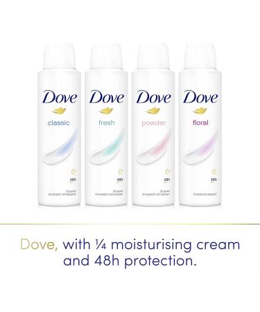 Dove Fresh Anti-perspirant Deodorant Spray pack of 6 with moisturising cream for 48 hours of protection 200 ml Fresh 200 ml (Pack of 6) - Buy Online on GoSupps.com