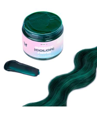 INH Semi Permanent Hair Color Emerald Green, Color Depositing Conditioner, Temporary Hair Dye, Tint Conditioning Hair Mask, Safe, Green Hair Dye - 6oz