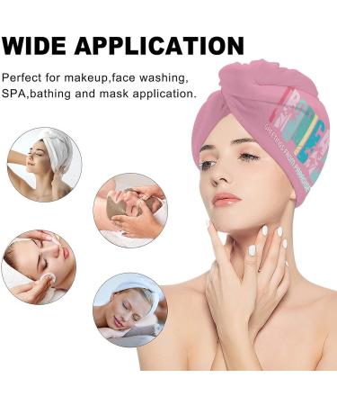 Tropical Slogan "Greetings from Paradise" Microfiber Hair Towel Wrap for Women | Super Absorbent 10"x26" Hair Turban with Button - Ideal for Fast Drying and Easy Use - Buy Online on GoSupps.com