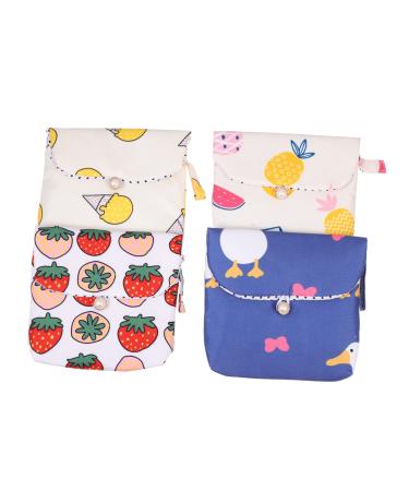 Gleavi 4 pieces of storage bag for women's bandages period Pad pocket female menstruation bag Small wet bag menstrual crust portable package f231 cotton