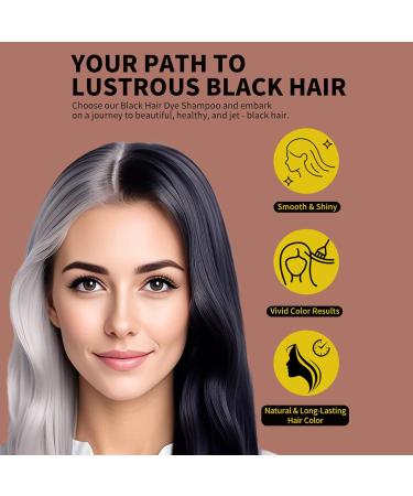 Moisturizing Hair Dye Shampoo Anti-Gray Formula Instant Gray Coverage Scented Daily Care Long Lasting Color Black/Grey Ideal for Home Salon Men Women Use - Buy Online on GoSupps.com