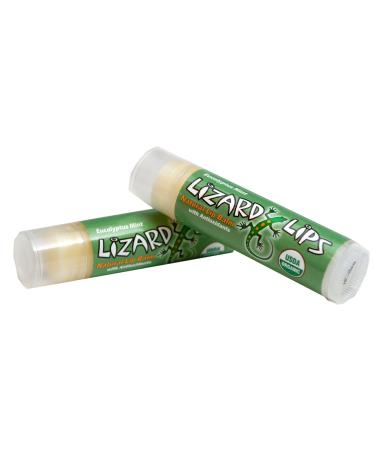 Lizard Lips USDA Certified Organic 4 Pack - Eucalyptus Mint | Natural Lip Balm Set - Buy Online on GoSupps.com
