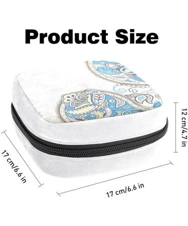 GIAPB Sanitary Napkin Storage Bag - Blue Chinoiserie Makeup & Period Pouch - Buy Online on GoSupps.com