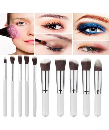Demarkt 10-Piece Makeup Brush Set | Premium Silver Cosmetic Brushes for Eyeshadow & Face | Professional Make-up Brush Set with Etui - Buy Online on GoSupps.com