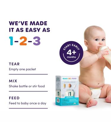 Ready Set Food Stage 1-15 Days Mix-Ins for Babies 4+ Mo | Top 3 Allergens: Organic Peanut Egg Milk | Safe & Effective Allergen Introduction | For Bottle or Food - Buy Online on GoSupps.com