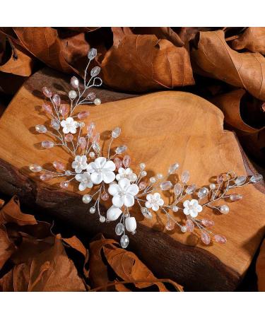 Unicra Bridal Wedding Hair Vine | Silver Rhinestone Headpiece & Flower Hair Accessories for Women - Shop Now! - Buy Online on GoSupps.com