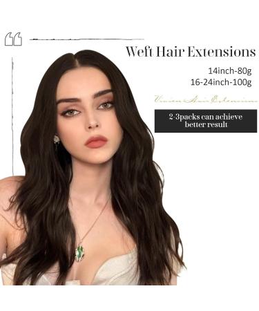 Vivien Real Hair Extensions - Darkest Brown 18 Inch Tresses | 100g #2 - Premium Quality Extensions for Effortless Style - Buy Online on GoSupps.com