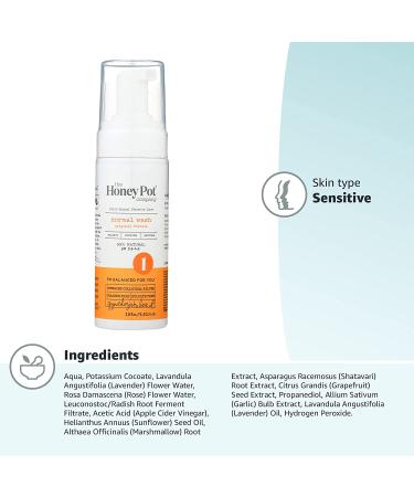 The Honey Pot Normal Foaming Wash - 99% Natural Herbal Formula - 5.5 Fl Oz - No Artificial Fragrance, Parabens, Carcinogens, Sulfates, Dioxides - Buy Online on GoSupps.com