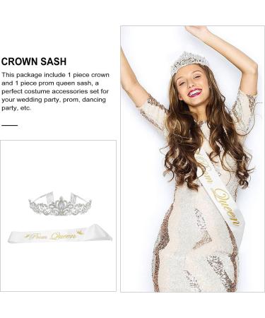 TOYANDONA Prom Queen Sash and Tiara Set - Rhinestone Crystal Crown for Birthday, Wedding, Graduation Party - Buy Online on GoSupps.com