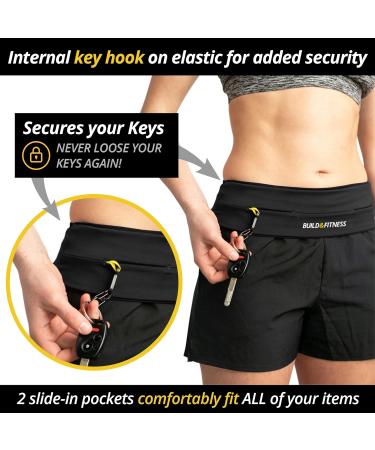 Buy Build & Fitness Treadmill | Adjustable Waist Pocket for Phones & Keys | Perfect for Men & Women | Running Walking Gym Gear - Black - Buy Online on GoSupps.com