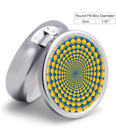 Portable 3 Compartment Pill Box - Travel Medicine Organizer in Yellow Circle Pattern | Small Pill Case for Purse & Pocket - Buy Online on GoSupps.com