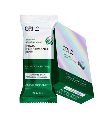 ORLO BRAIN PERFORMANCE BAR – Vegan Protein Bars for Brain & Energy Support – Focus & Memory Pre & Post Workout Recovery – Gluten Free Snack with L-Theanine Lions Mane Spirulina & More (12 Bars)