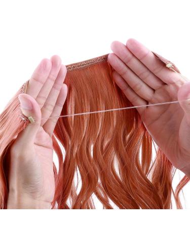 Silk-Co Light Orange 50cm Hair Extensions with Rubber Band - Adjustable Invisible Corrugated Synthetic Hair for Women - Buy Online on GoSupps.com