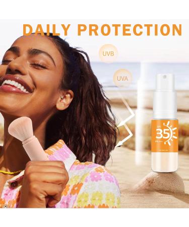 Mineral Sunscreen Powder SPF 35 for Face Hair & Scalp - Breathable Translucent UV Protection | 0.71oz Broad Spectrum Setting Powder - Buy Online on GoSupps.com