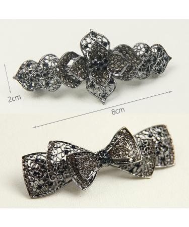 Rhinestone Pearl Hair Clips | Antique Crystal Barrette | Elegant Jewelry Hair Accessories for Women | Bridal Wedding Gift - Buy Online on GoSupps.com
