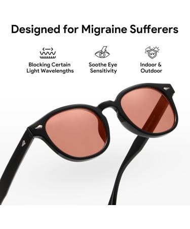 ZIHVEUC 2 Pack FL Fluorescent 41 Tinted Migraine Glasses Light Sensitivity Eyeglasses Indoor/Outdoor Photophobia Eyewear(Black+Clear 0.00) - Buy Online on GoSupps.com