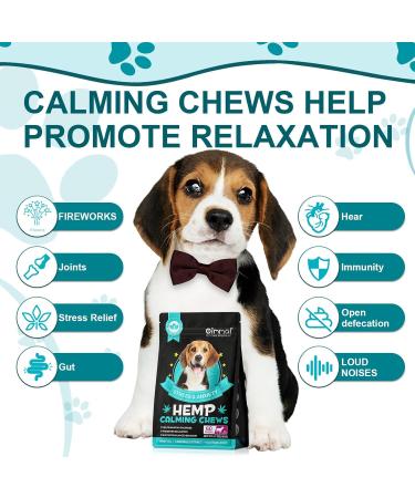 Calming Dog Treats for Anxiety - Calming Hemp Treats for Dog - Dog Anxiety Relief with Hemp Oil -Natural Stress Relief During Firework Storm Separation Barking - Beef Flavor Chewing Treats-60 Count - Buy Online on GoSupps.com