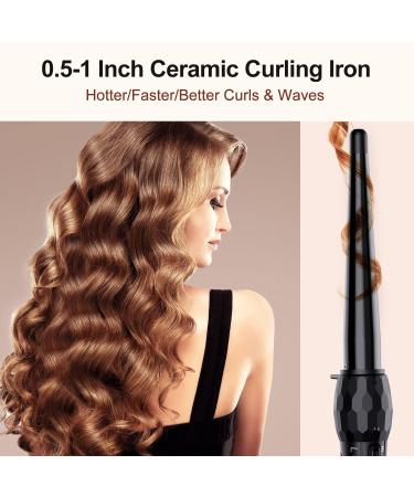 LURA Ceramic Tourmaline Curling Wand - 1/2-1 Inch Hair Curler with Adjustable Heat Settings for All Hair Types - International Shipping - Buy Online on GoSupps.com