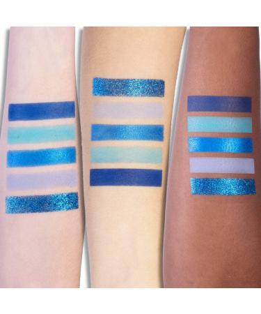  KRASH KOSMETICS KRASH KOSMETICS Mini eyEXshadow Pedro Eyeshadow Palette - 5 Tone Super Pigment Long Lasting Matte Shimmer Glitter - Dark Pastel Blue - Mirror Included - Vegan & Cruelty Free - Buy Online on GoSupps.com