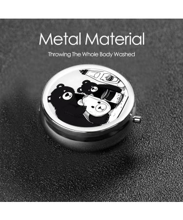 Cute Milk Bottle Bearround Pill Box | 3 Compartment Travel Pill Organizer | Portable & Stylish for International Shipping - Buy Online on GoSupps.com