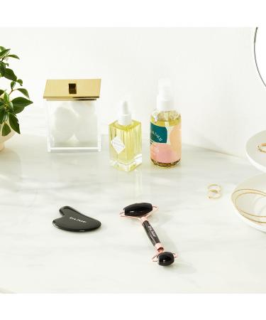 EVA JANE Roller & Gua Sha Stone Set - Anti-Aging Black Obsidian Facial Care Tool for Relaxation & Skin Benefits - Buy Online on GoSupps.com