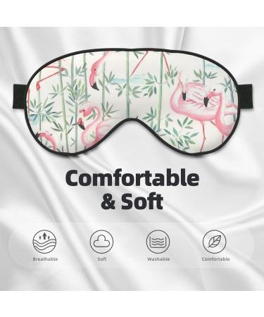 Floral Flamingo Eye Mask - Soft Sleep Eye Cover for Travel & Nap | Unisex Black Design - Buy Online on GoSupps.com