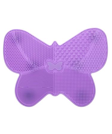 HAPINARY 1pc Silicone Scrub Pad Hair Brush Cleaner Cleaning Tool Beauty Brush Cleaning Mat Make up Cosmetic Brush Cleaning Mat Purple Makeup Brush Silica Gel Cleaning Board 23X17cm Purple