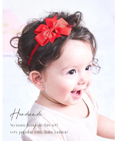 40pcs Baby Girls Grosgrain Ribbon Hair Bows Headbands Set - Hair Accessories for Infants, Newborns, Toddlers - Buy Online on GoSupps.com