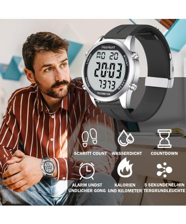 HORKENT Watertight Proaction Walking Device for Seniors - No Bluetooth/App Tracks Steps & Calories Large LCD Display Silicone Black - Buy Online on GoSupps.com