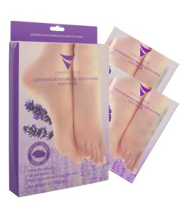 Foot Peel Mask (2 Pairs) - Foot Mask for Baby soft skin - Remove Dead Skin | Foot Spa Foot Care for women Peel Mask Gel for Men and Women Feet Peeling Mask Exfoliating (Lavender)