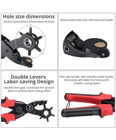 CAMWAY Leather Hole Punch Plier Kit + 240 Double Cap Rivets Set | Crafting Tool for Dog Collars, Shoes, Fabric, DIY Projects - Buy Online on GoSupps.com