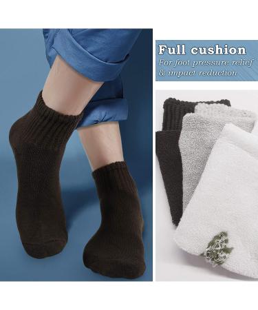 +MD Men's Non-Binding Bamboo Diabetic Circulatory Quarter Socks - 6 Pack White 10-13 - Buy Online on GoSupps.com