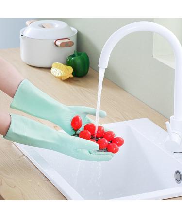 Dishwashing Gloves Women's Kitchen Home Thick Rubber Laundry Waterproof Housework Durable Winter Pile Warm Artifact