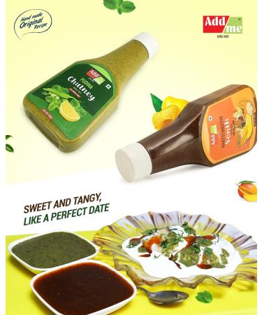 Pudina Chutney 390g + Sonth Chutney 450g - Classic Indian Red and Green Chutney Sauce Combo Pack - Buy Online on GoSupps.com