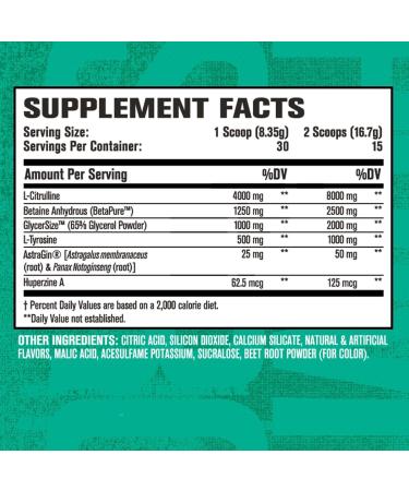 Pumpsurge Caffeine Free Pre-Workout Powder - Stim-Free Nitric Oxide & Nootropic Supplement (20 Servings, Strawberry Lemonade) - Intense Pumps & Focus for Men & Women - Buy Online on GoSupps.com