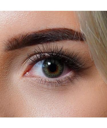 Contact lenses colored without strength green |Colored annual lenses |Soft lenses soft hydrogel |2 pieces of color lenses + lentil containers |0.0 diopters |natural colors |Charmiga Gleam Green