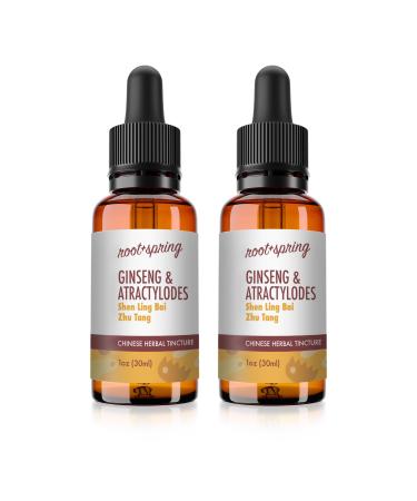 Ginseng & Atractylodes Liquid Extract Shen Ling Bai Zhu Tang Concentrate with Dropper Shen Ling Bai Zhu San Wan Pian Herbal Tincture - Natural TCM Herb Blend Supplement (Pack of 2) 1 Fl Oz (Pack of 2)