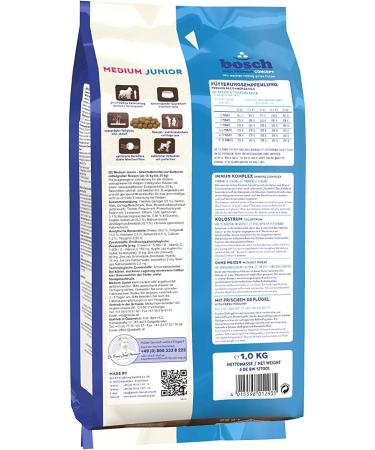Bosch HPC Medium Junior Dry Dog Food | Ideal for Medium Breeds | 5 x 1 kg 200 g - Premium Quality International Shipping - Buy Online on GoSupps.com