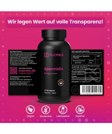  nuoneo idine High Dosed Capsules 6 mg per capsule - Made in Germany (2 x 90 pieces) - 6 months reserve - Gluten Free Wheat Germ Powder 6mg idine - Buy Online on GoSupps.com