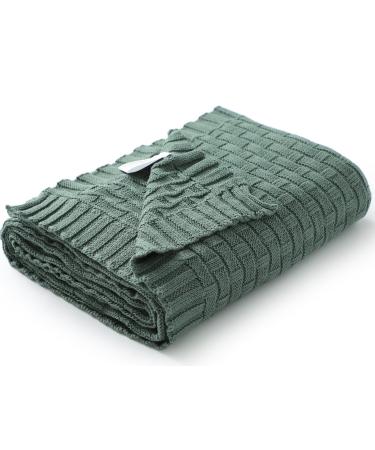 mimixiong Baby Blanket Soft Cozy 100% Cotton Knit Swaddle Baby Blanket for Newborn Boys Girls - Dark Green 100 x 80cm Dark Green - Waffle