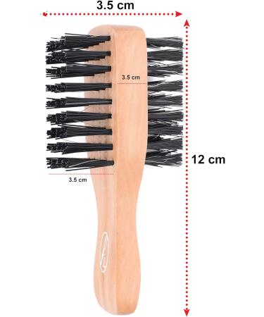 Double Sided Mini Bristle Brush for Afro & Curly Hair | Boar & Nylon Bristles | Soft Hair Brush for Women & Men - Buy Online on GoSupps.com