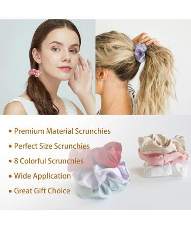 TRUEIN Silk Scrunchies for Women Girls Soft Satin Hair Scrunchies Big Elastic Scrunchy Hair Bands and Large Hair Ties Ropes Traceless Scrunchies Set for Thick Thin Hair Bobbles - Buy Online on GoSupps.com
