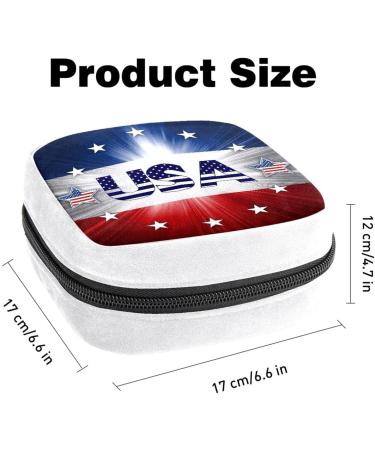 American Flag Sanitary Napkin Storage Bag | Period Tampon Makeup Pad Pouch - Buy Online on GoSupps.com